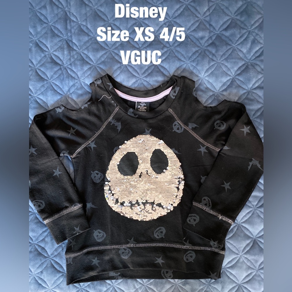 Disney Nightmare Before Christmas Jack Skellington Reversable Sequins Shirt